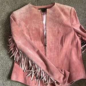 Suede jacket with fringe